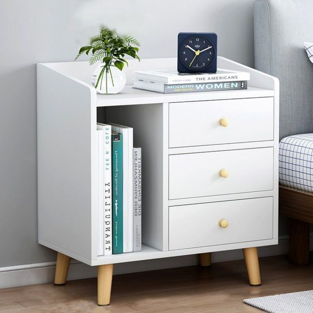Primrose Engineered Wood Bed Side Table, BSU101